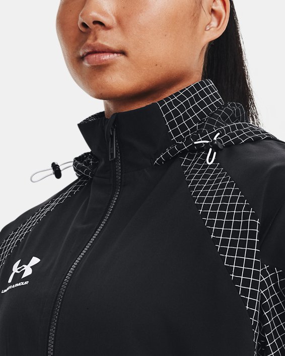 Women's UA Accelerate Track Jacket, Black, pdpMainDesktop image number 3